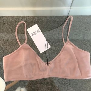 NWT Rowie the Label bralette S/M in powder